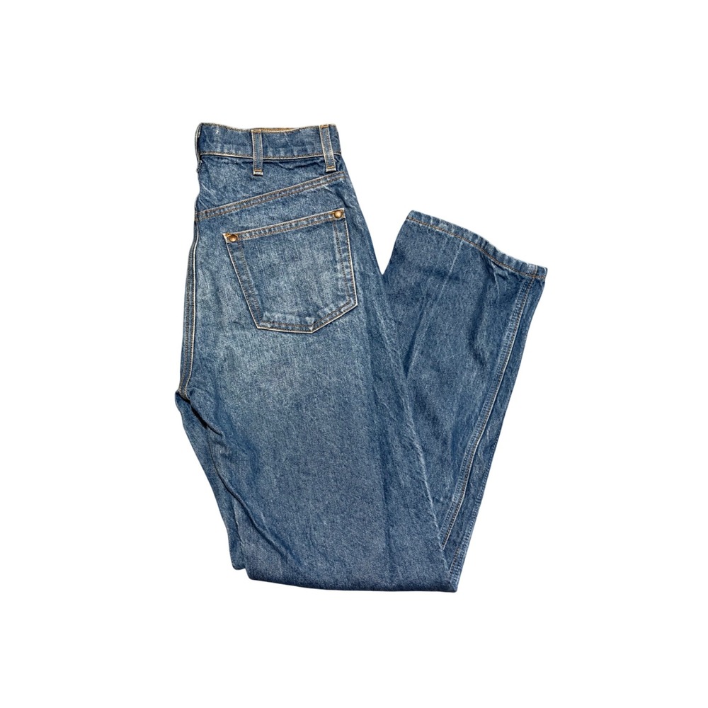 Reformation Cowboy High Rise Straight Jeans Zenia Wash Blue Denim Size 25